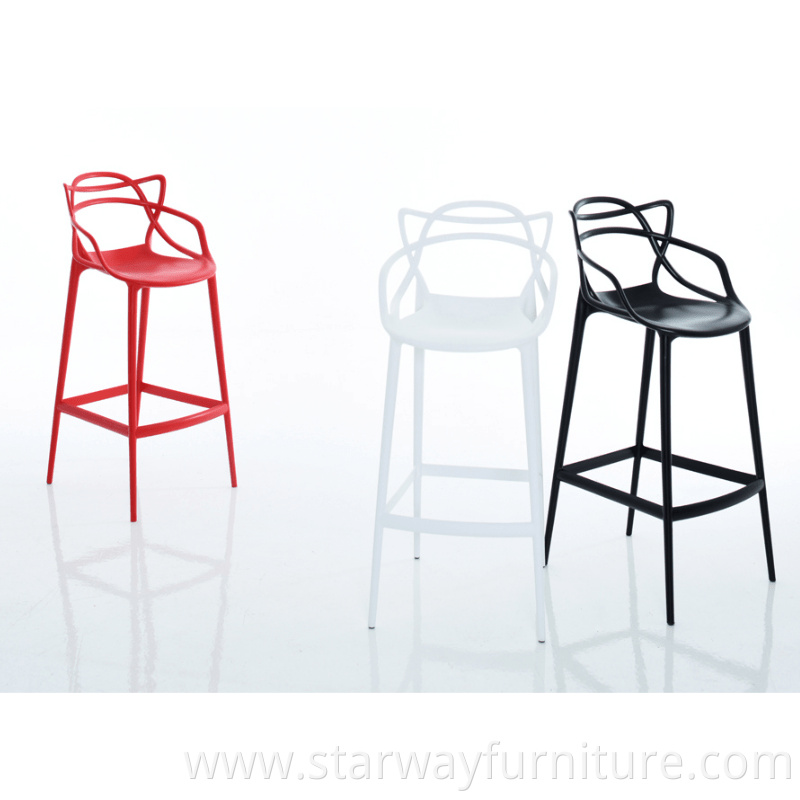 Cheap Italian Design Modern PP Plastic Barstool High Bar Chair Stools